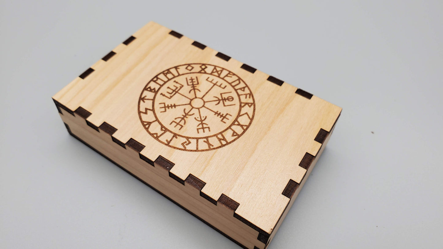 Wooden Futhark Runes and Pocket-Sized Box